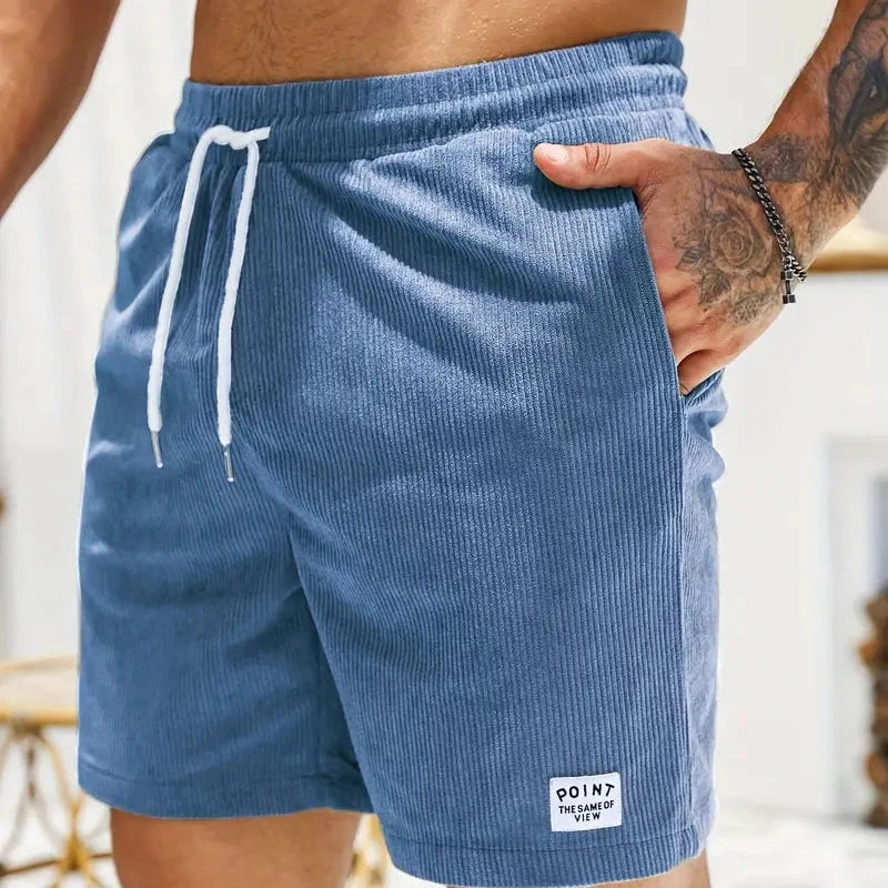 Short décontracté ample pour homme avec taille à cordon, confort casual d'été.