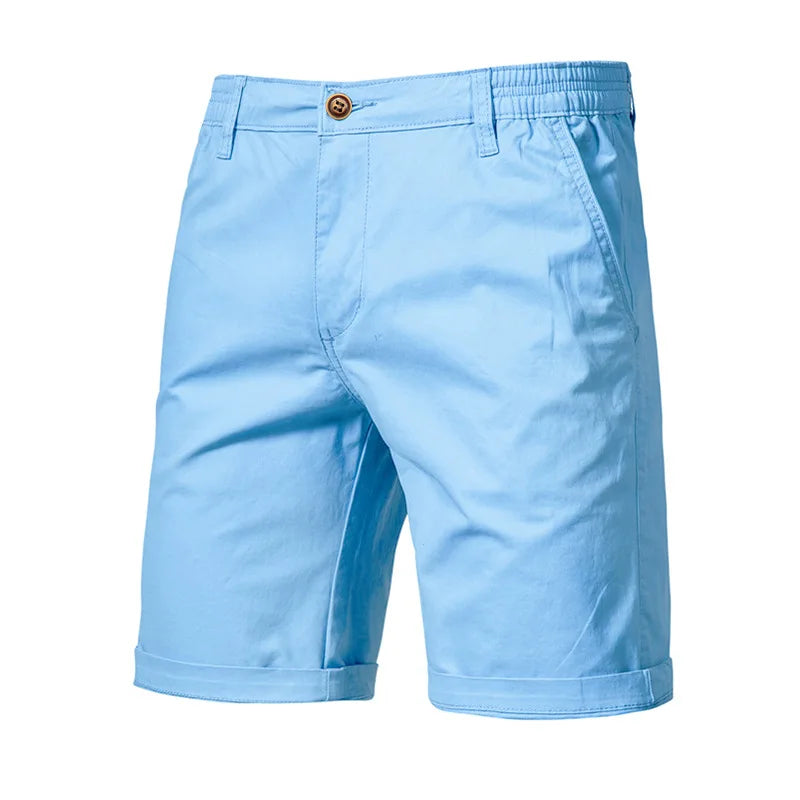 Short décontracté homme rouge brique, chino, taille élastiquée pour un confort ultime. Vêtement d'été polyvalent.