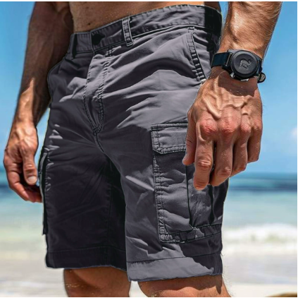 Short cargo homme décontracté multi-poches pour l'été, idéal pour les loisirs. Confortable et pratique.