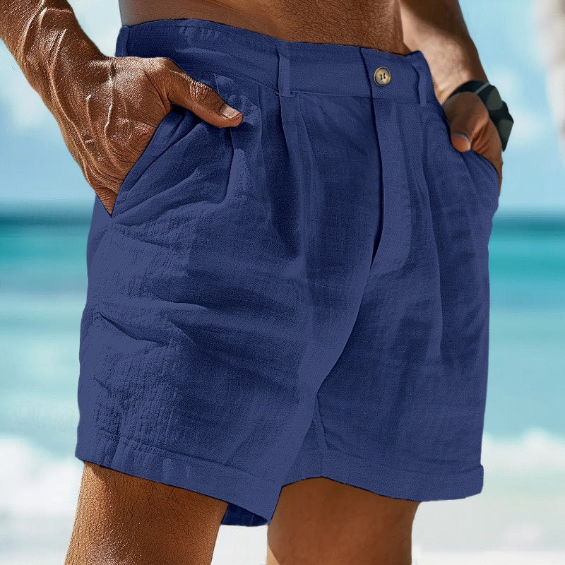 Short homme bleu confortable, style décontracté pour l'été. Idéal plage, vacances ou look casual mode homme.