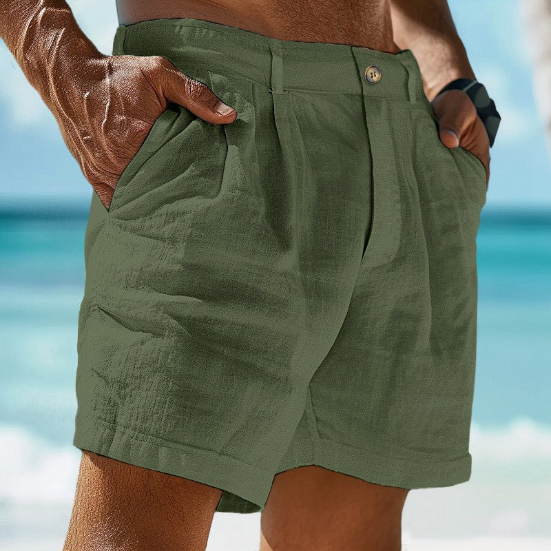 Short blanc d'été pour homme, style décontracté et confortable. Parfait pour la plage, les vacances ou la mode.