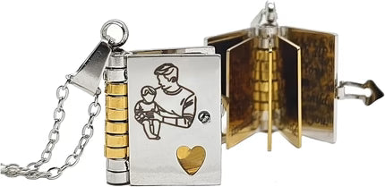 Cadeau sentimental pour elle : collier livre d'amour avec gravure personnalisée unique.