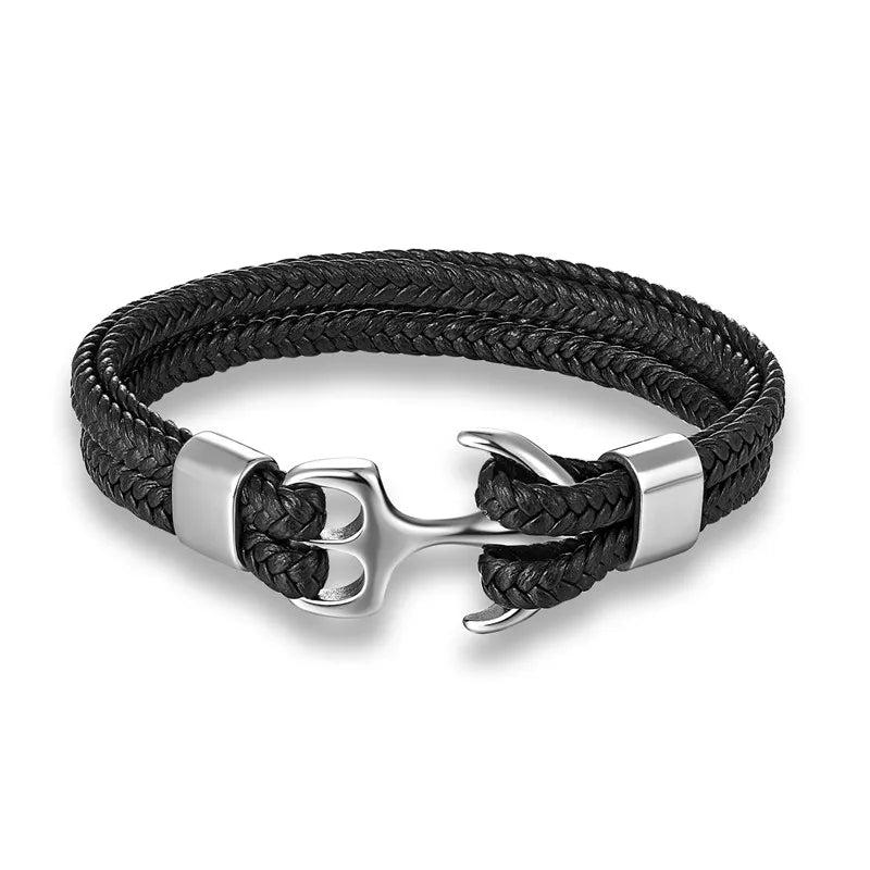 Élégant bracelet unisexe style marin avec fermoir ancre, parfait pour compléter un look estival ou décontracté.