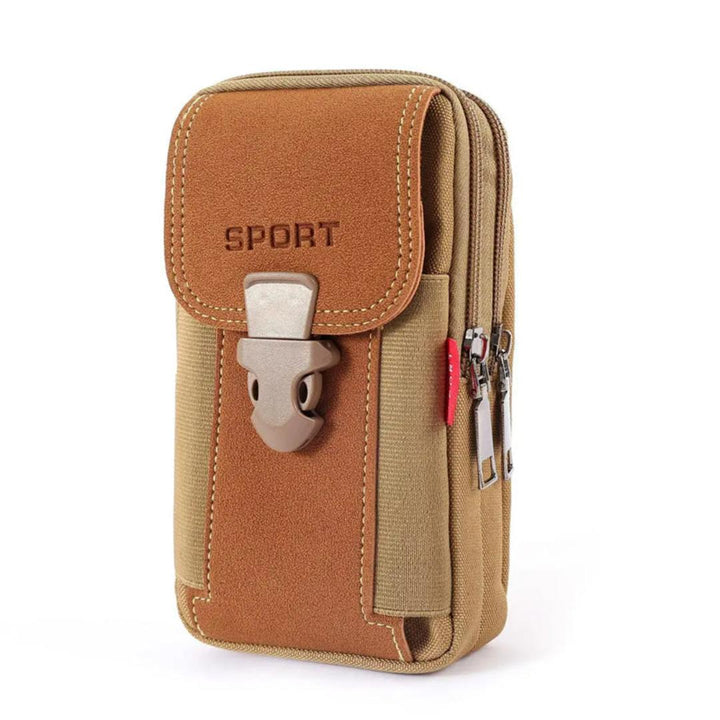 Sac banane homme FlexiPouch noir, compact et discret pour rangement essentiel en nylon.