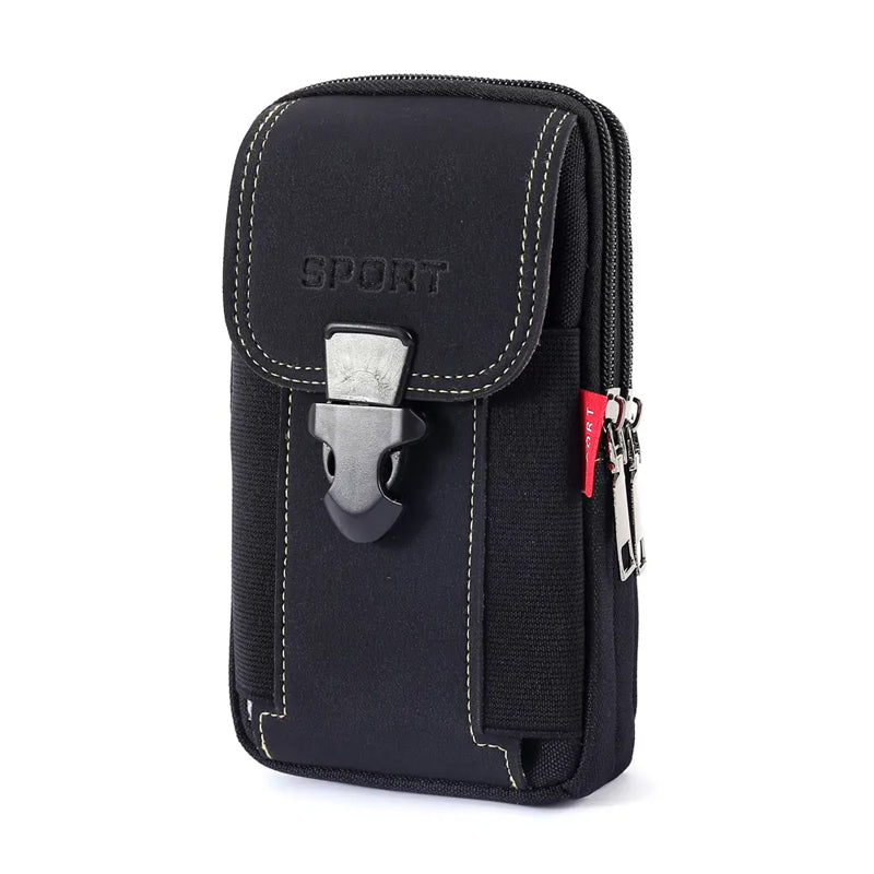 Sac de rangement FlexiPouch, accessoire invisible pour portefeuille, téléphone et documents.