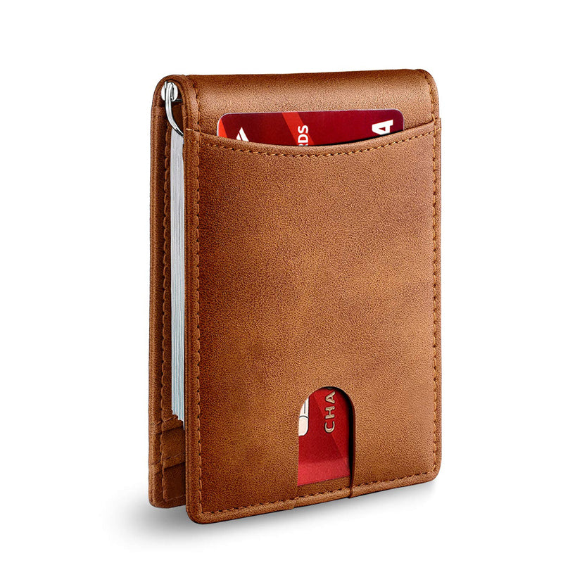 Style et protection : portefeuille slim en cuir véritable pour homme, anti-RFID.