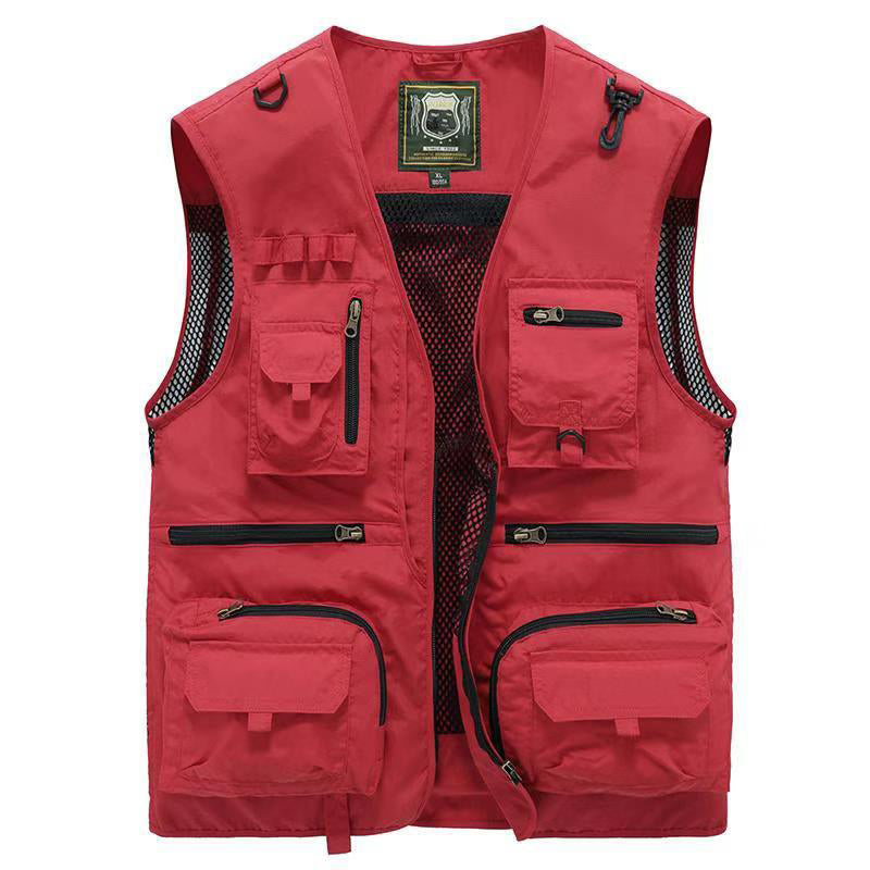 Veste sans manches voyage homme, noire, légère, pratique avec ses multiples poches.