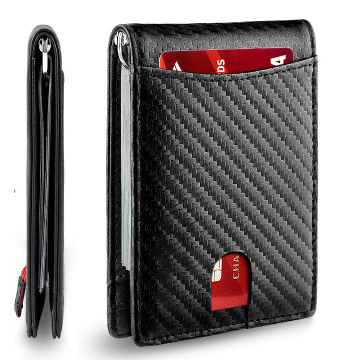 Portefeuille en cuir souple pour homme, slim et doté de la protection anti-RFID.