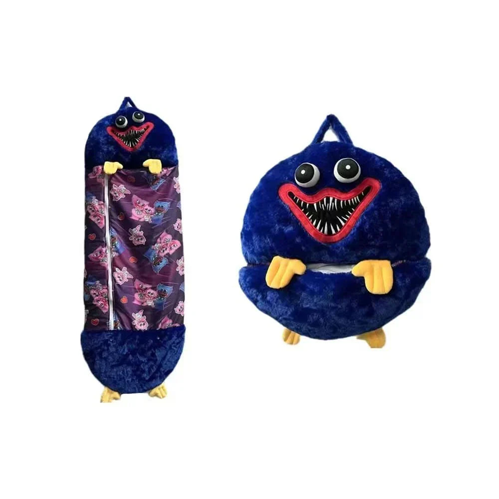 Peluche sac de couchage FloppiPals, lavable et portable, parfait pour le confort et l'aventure.