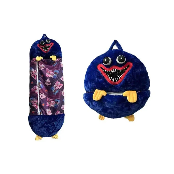 Peluche sac de couchage FloppiPals, lavable et portable, parfait pour le confort et l'aventure.