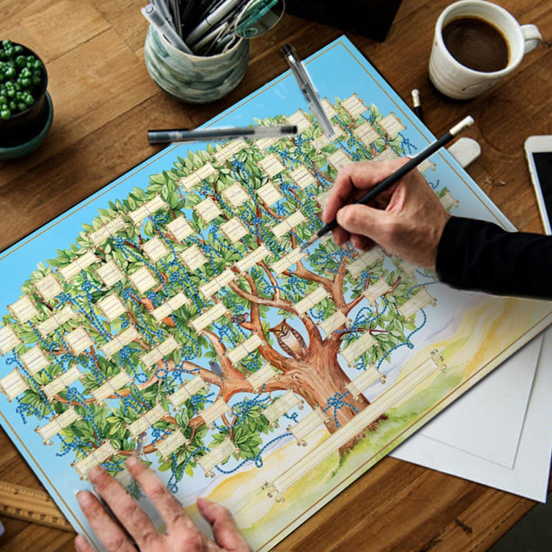 Arbre généalogique à remplir, 6 générations, parfait pour la généalogie et l'héritage familial. Décoration maison.