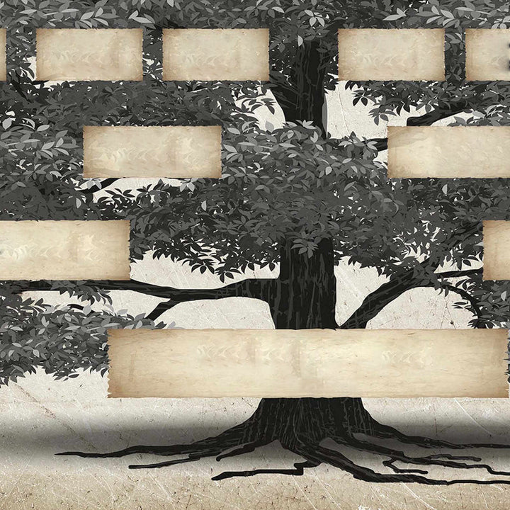Décoration intérieure: arbre généalogique vierge, 6 générations, pour documenter la lignée familiale. Accent mural élégant.