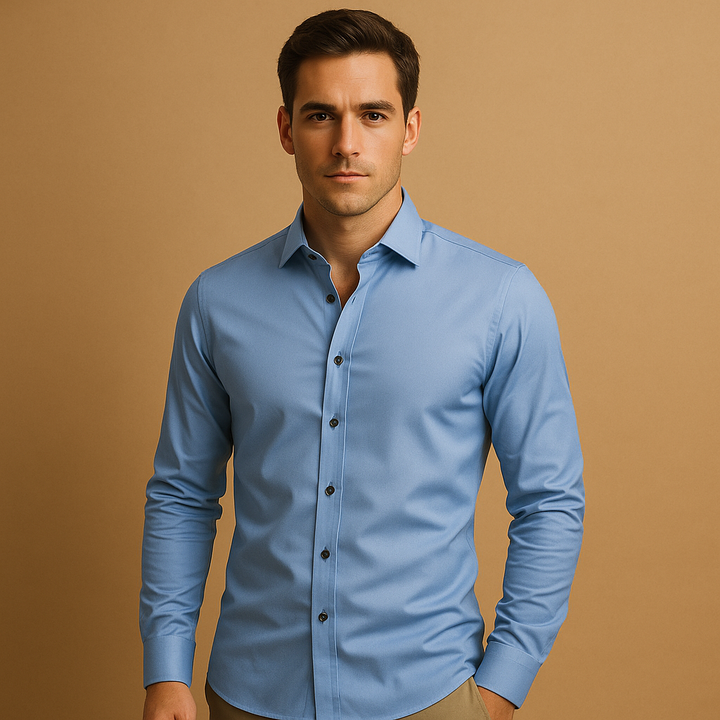 Chemise homme polyvalente stretch coupe slim, idéale du bureau au look casual, confortable et stylée.