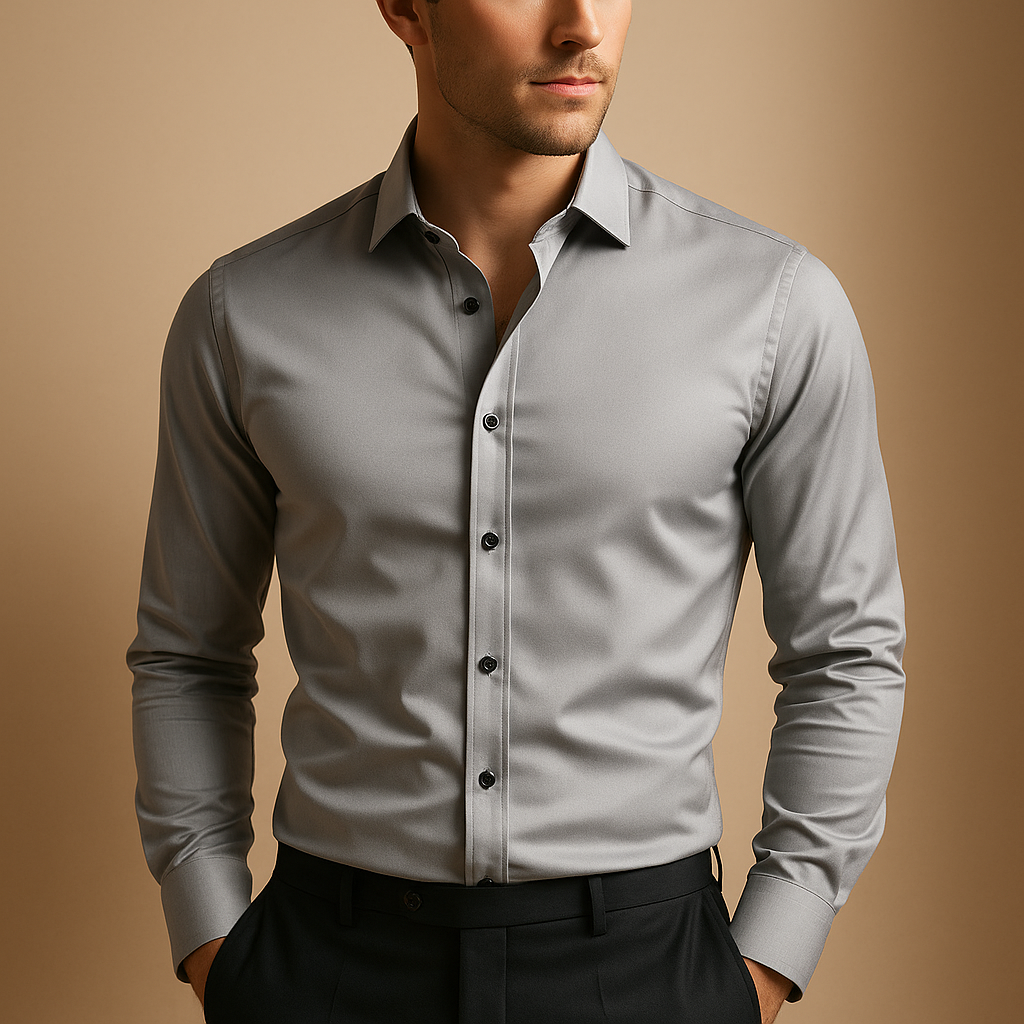 Chemise homme stretch coupe slim confortable, parfaite pour la mode masculine active et élégante.