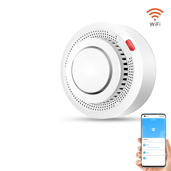Contenu du pack: détecteur de fumée intelligent, support de fixation, vis. Alarme incendie WiFi.