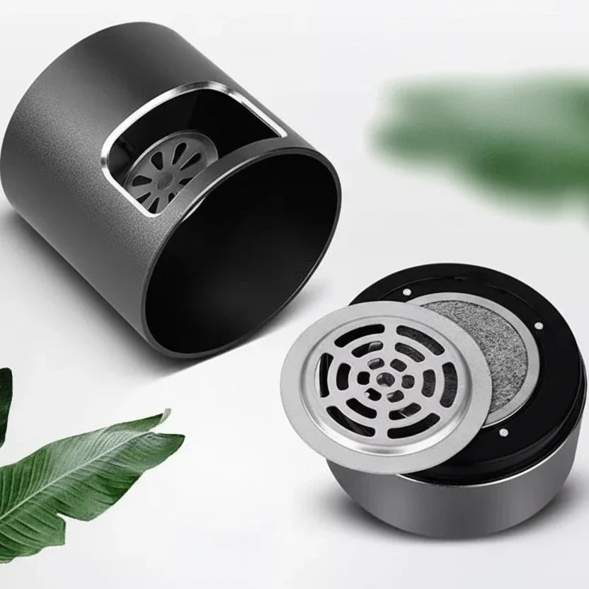 Cendrier sans fumée avec filtre HEPA pour intérieur, améliore la qualité de l'air et élimine les particules.