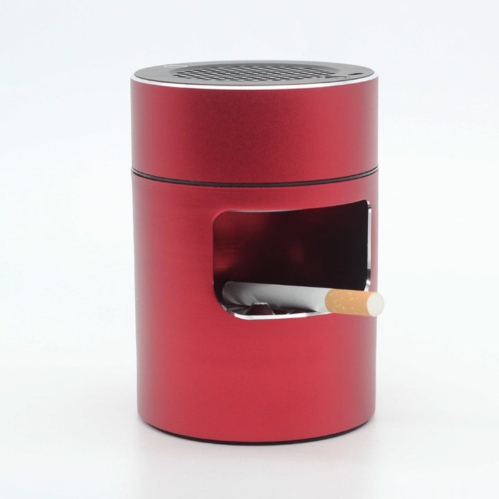 Cendrier purificateur d'air compact pour salon ou bureau, avec technologie ionique pour neutraliser la fumée.