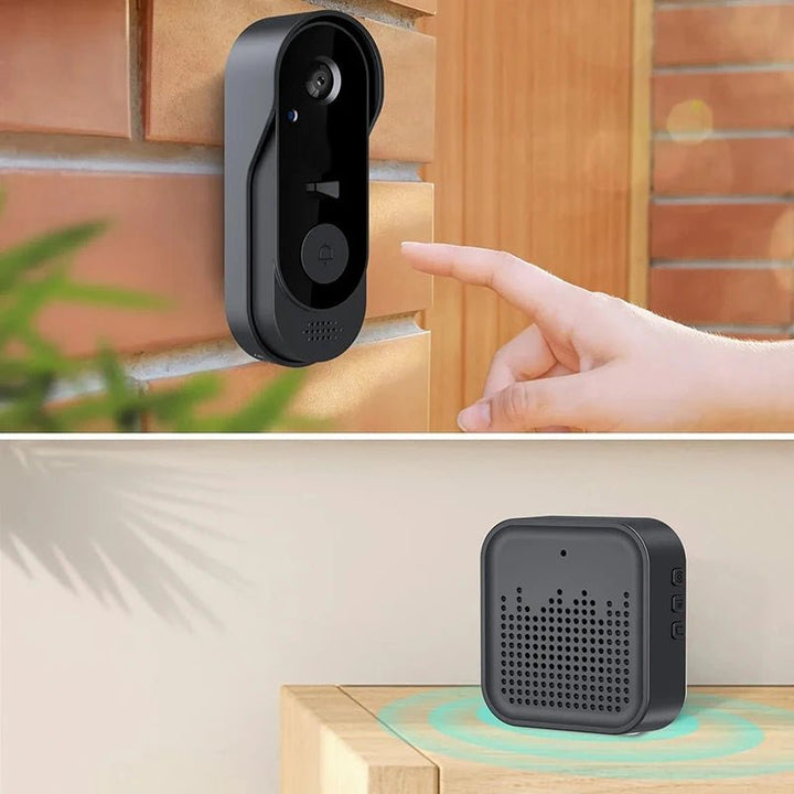 Sonnette vidéo intelligente WiFi avec qualité HD pour la sécurité de la maison, interphone facile et surveillance claire.