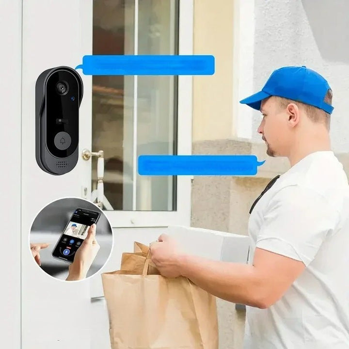 Interphone vidéo WiFi HD intelligent, communication bidirectionnelle, pour voir et parler à vos visiteurs à distance.