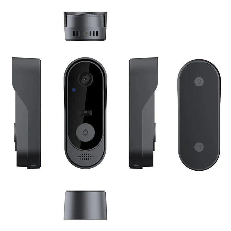 Sonnette vidéo WiFi connectée HD pour maison intelligente, surveillance et sécurité avancée avec interphone intégré.