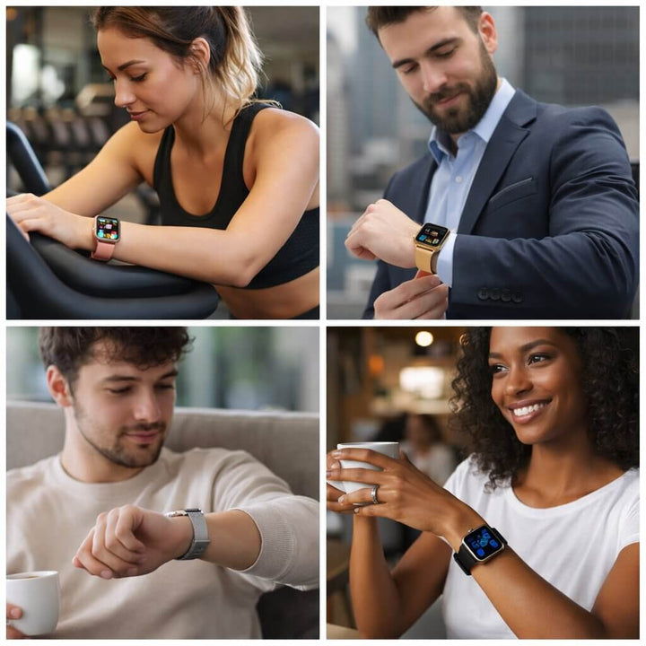 Montre connectée Bluetooth, synchronisation facile avec smartphone pour données fitness, santé et notifications.