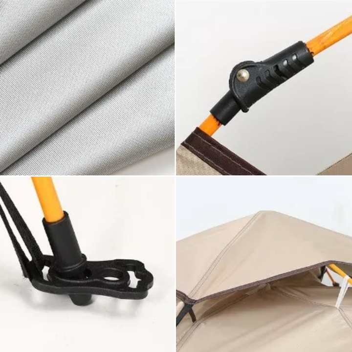 Abri de camping léger et imperméable pour 2, dépliable rapidement. Parfait pour la randonnée et l'extérieur.