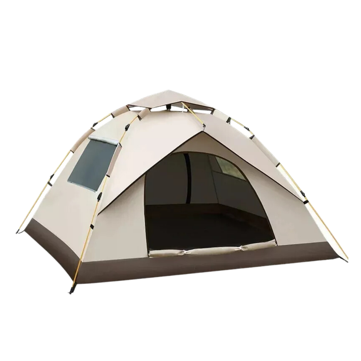 Tente de camping rapide pour 2 personnes, imperméable, idéale pour extérieur et randonnée. Installation facile.