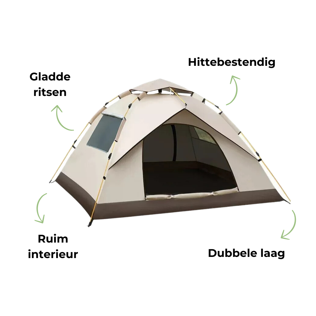 Tente de camping 2 personnes résistante au vent et à l'eau, dépliable. Abri durable pour extérieur et randonnée.
