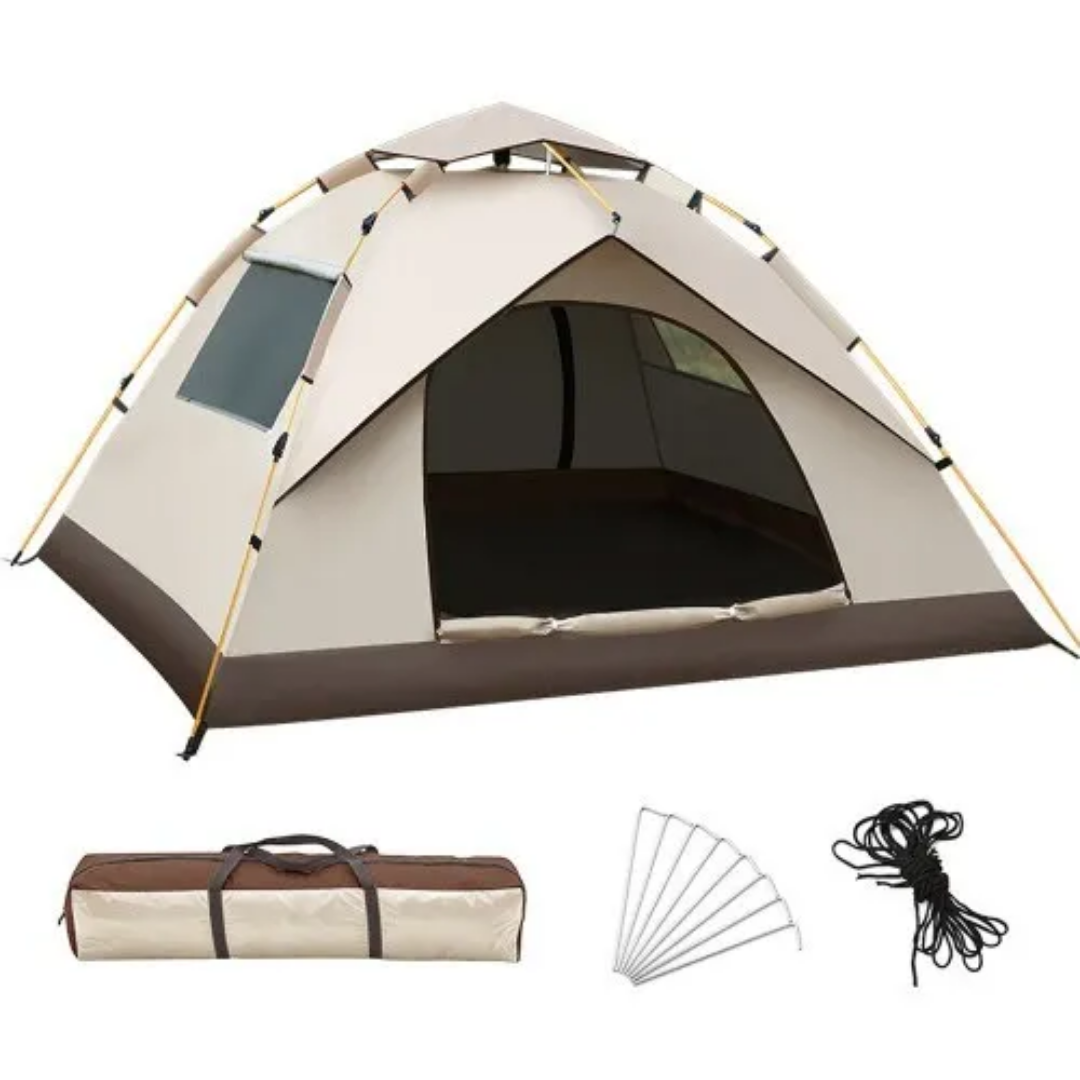 Confortable tente de camping 2 personnes, imperméable et coupe-vent. Abri fiable pour bivouac et extérieur rapide.