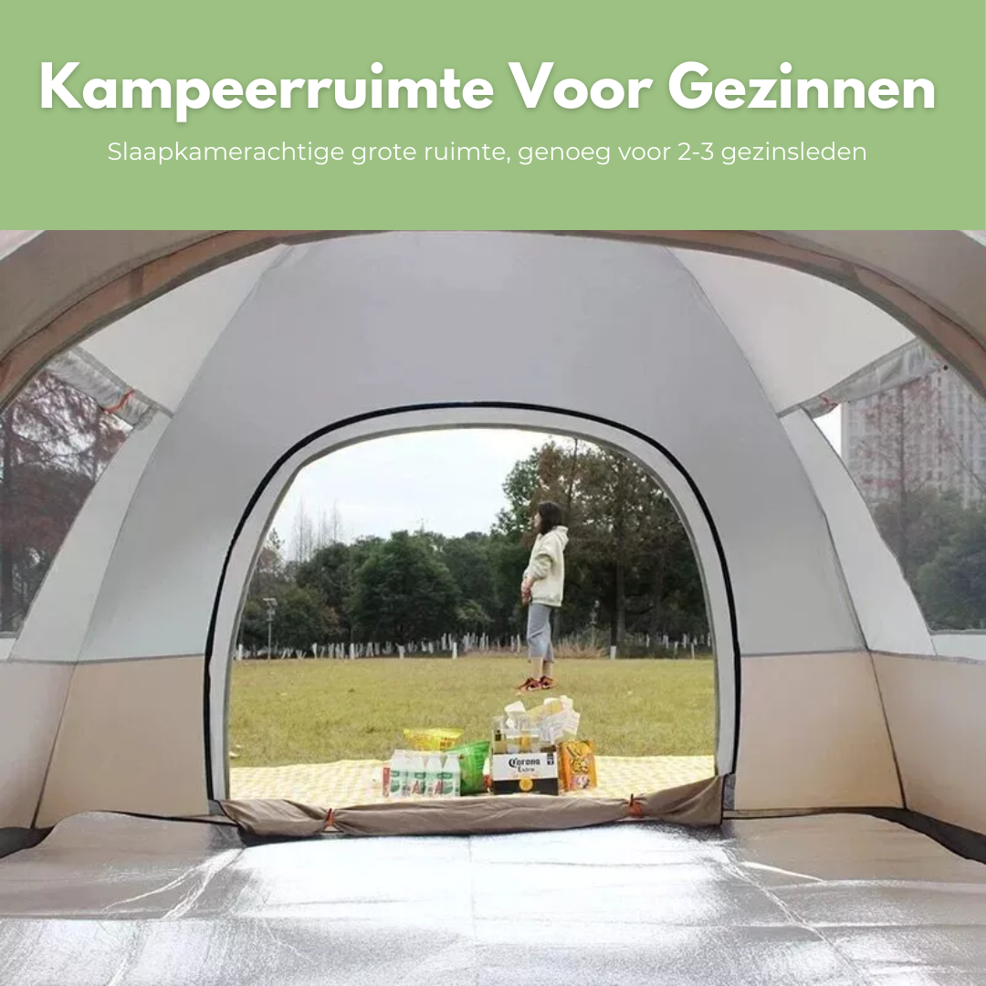 Tente d'extérieur 2 personnes dépliable rapidement, imperméable. Idéale pour le camping et la randonnée en toute saison.