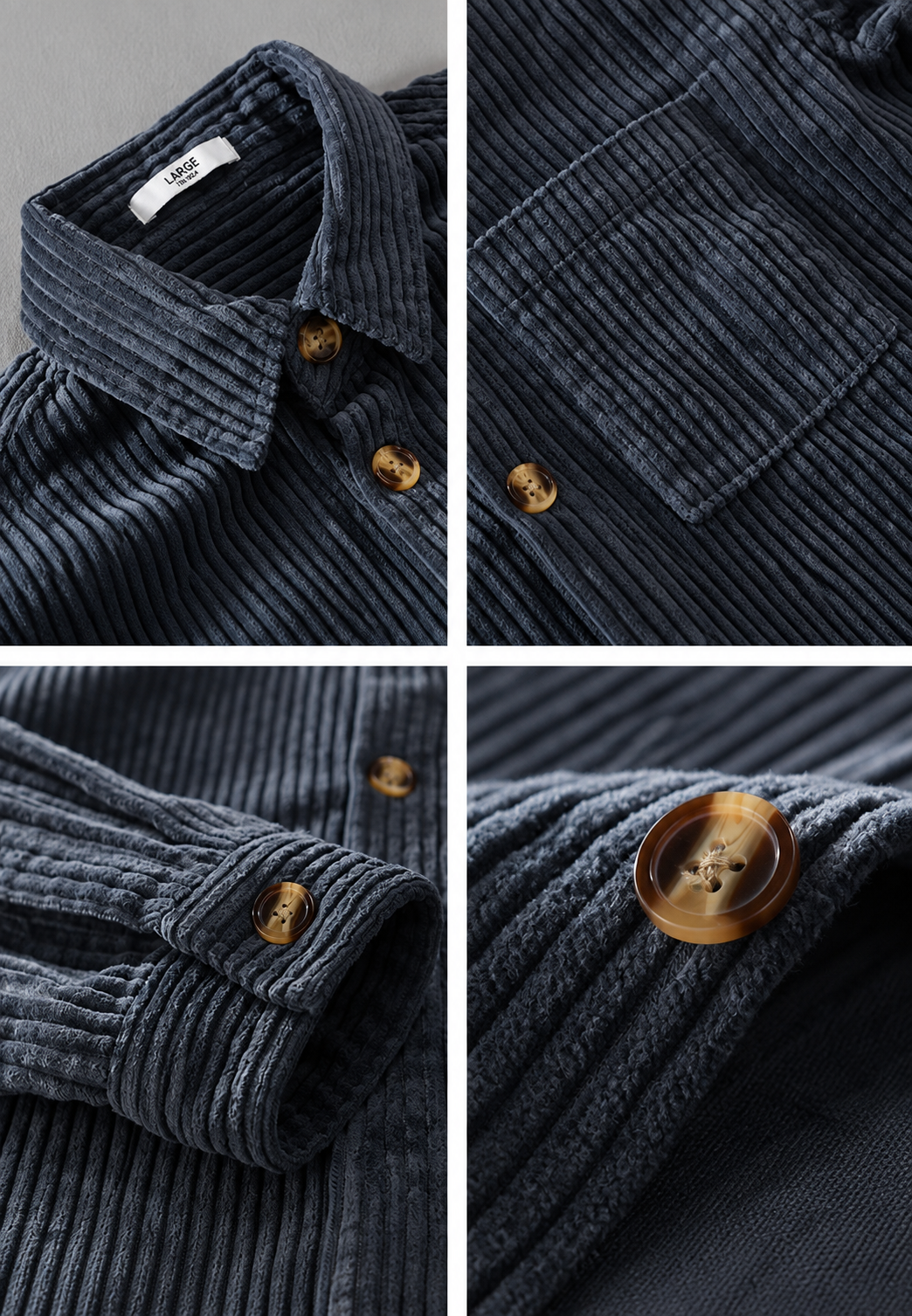 Surchemise homme décontractée bleue avec poche poitrine. Vêtement mi-saison polyvalent pour un look casual chic.