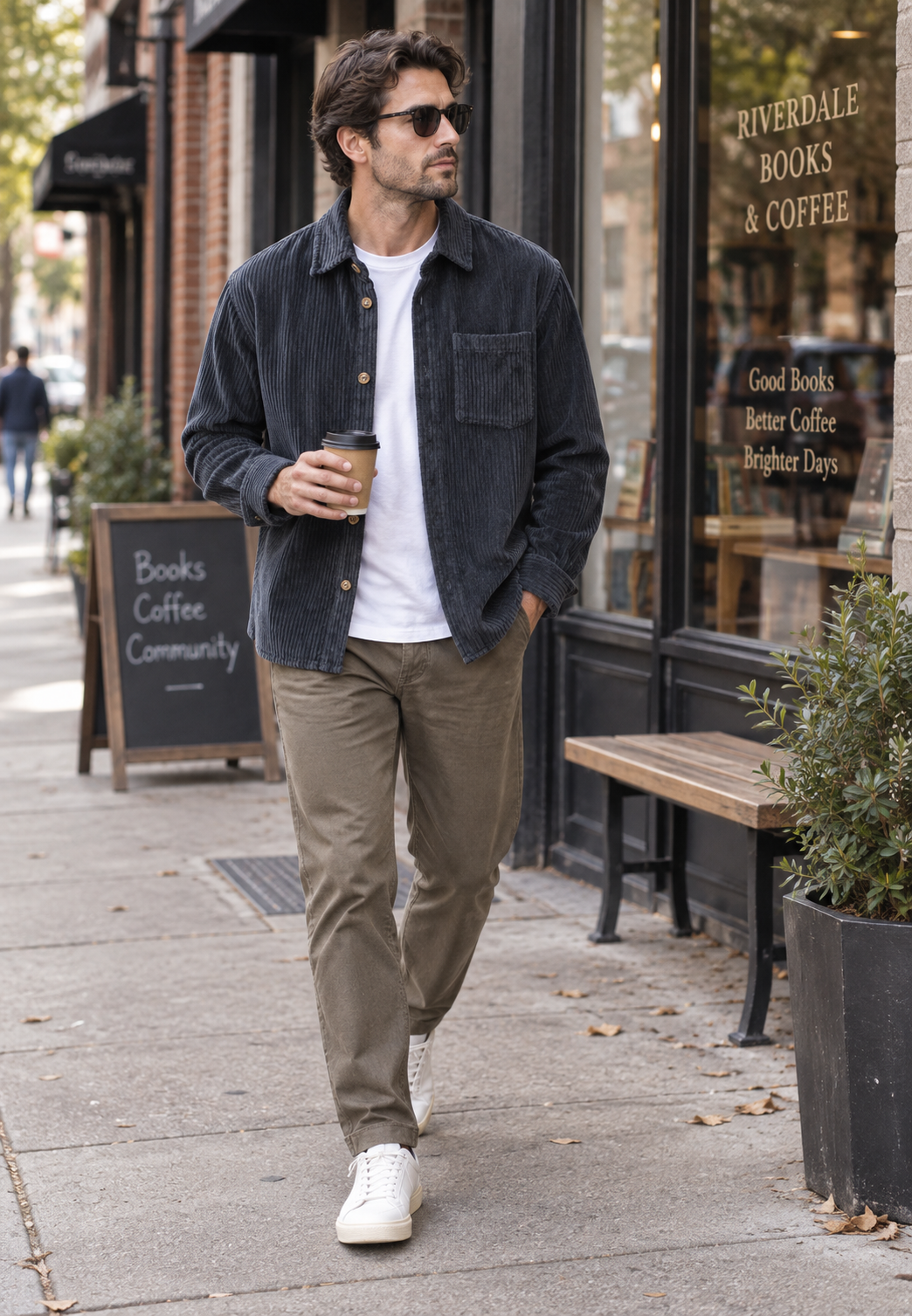 Surchemise homme bleue décontractée avec poche poitrine, idéale mi-saison. Style casual confortable, toutes tailles.