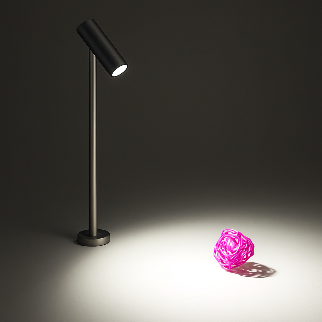 Spot LED réglable pour vitrine à bijoux, éclairage précis et moderne en aluminium pour magasin.