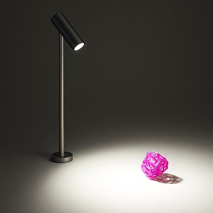Spot LED réglable pour vitrine à bijoux, éclairage précis et moderne en aluminium pour magasin.