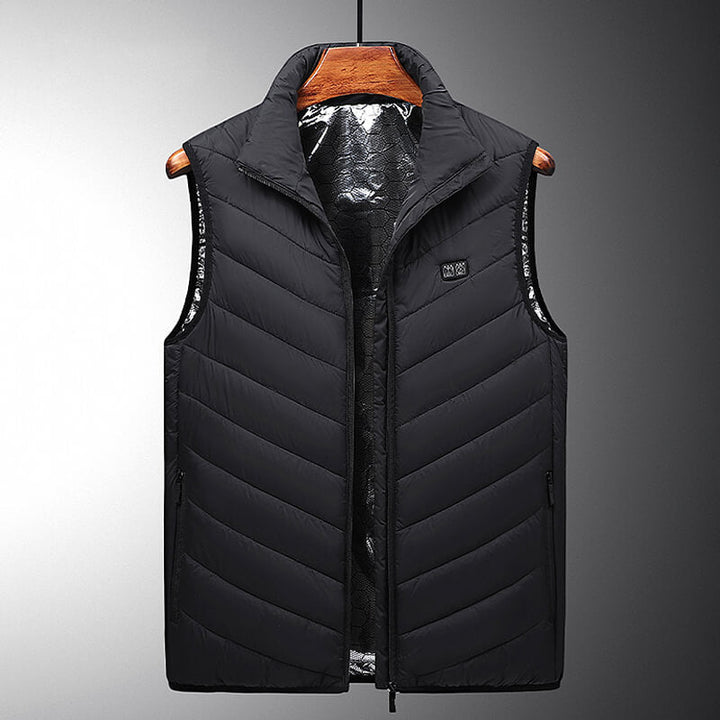 Performance en extérieur : gilet chauffant homme en graphène. Maintien au chaud pour ski, pêche ou camping.