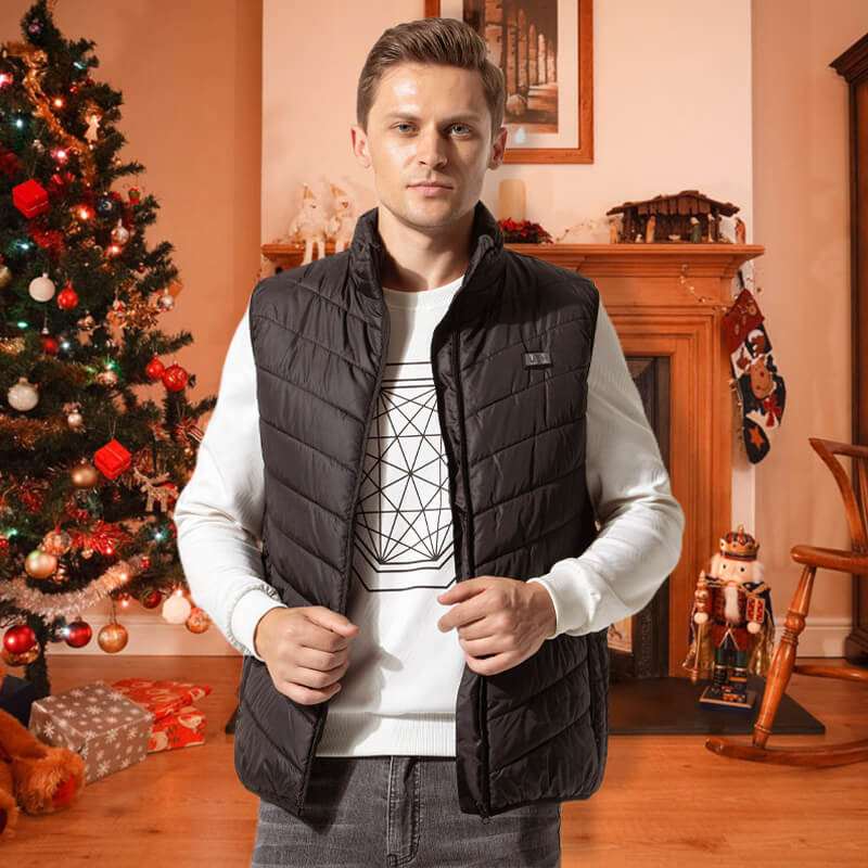 Vêtement chauffant homme avec contrôle de température. Gilet en graphène pour une chaleur personnalisée.