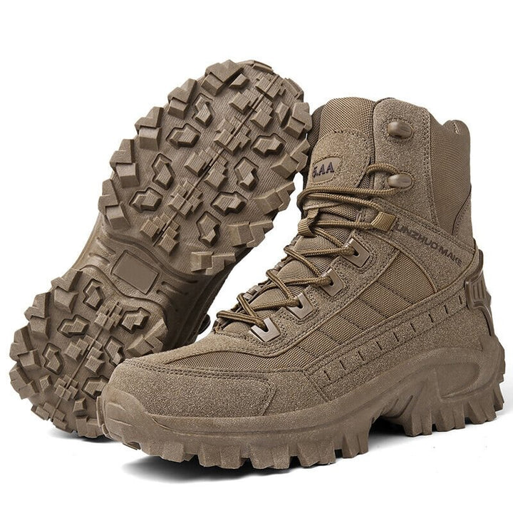 Bottes militaires homme, conçues pour la résistance, imperméables et confortables pour le terrain.