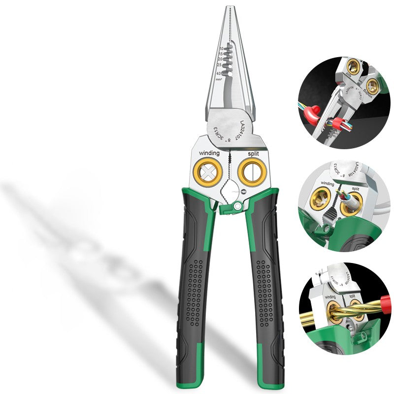 Outillage d'électricien : pince StripXpert™ garantissant un dénudage et une découpe de câbles précis.