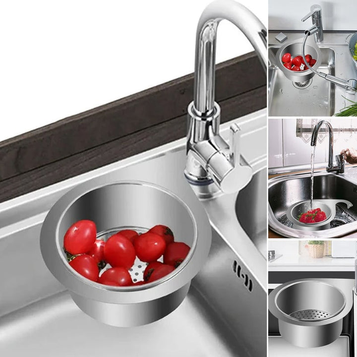 Filtre évier cygne en acier inoxydable, drainage rapide pour cuisine nette et hygiénique.