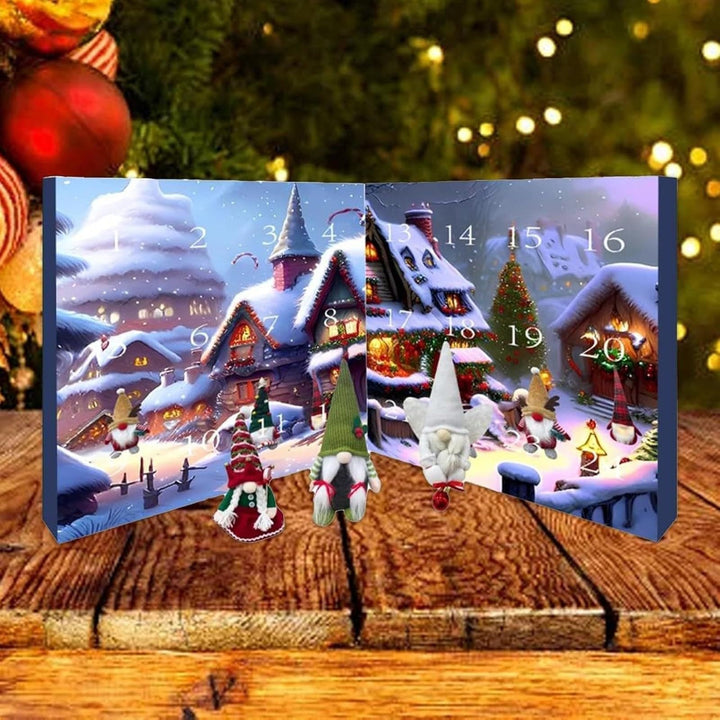 Ambiance Noël: Calendrier de l'Avent avec elfes en peluche, parfait pour la famille et les enfants.