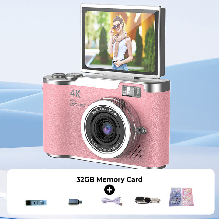 Écran pivotant de la caméra 4K HD, flexibilité maximale pour selfies et vidéos.