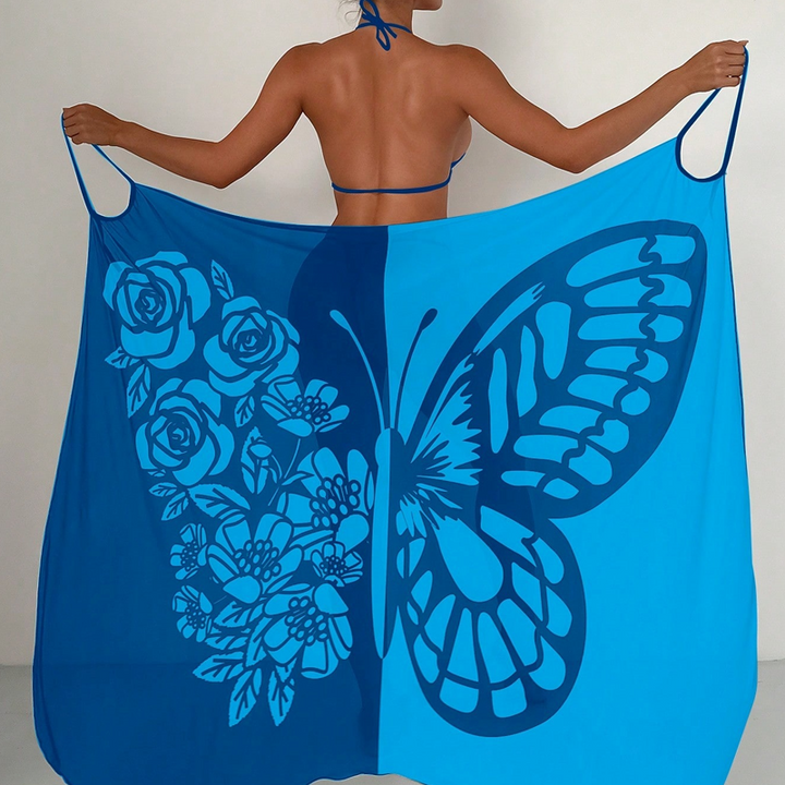 Robe-serviette de plage ButterflyWrap pour femme, séchage rapide, élégante, parfaite pour l'été et la piscine.