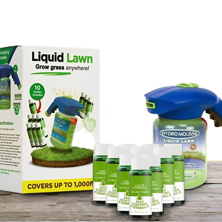 Un outil de jardinage essentiel : réparateur de pelouse liquide pour un gazon dense et résistant.