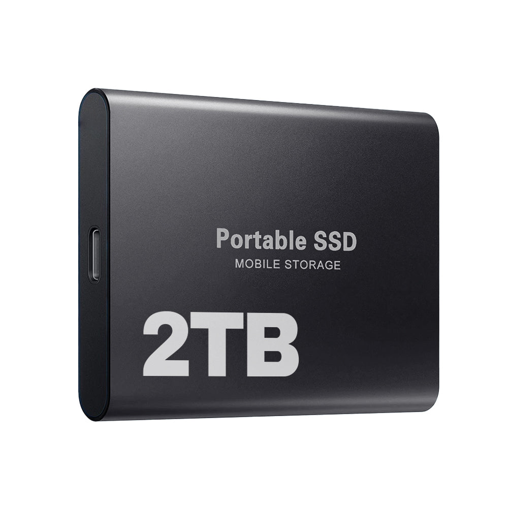 SSD portable USB-C 2 To pour stockage externe ultra-rapide et compact, idéal transfert données et sauvegarde informatique.