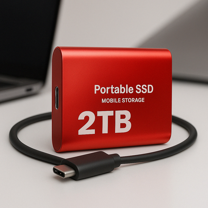 SSD externe compact USB-C de 2 To, parfait pour stockage portable et accès rapide à vos fichiers volumineux partout.