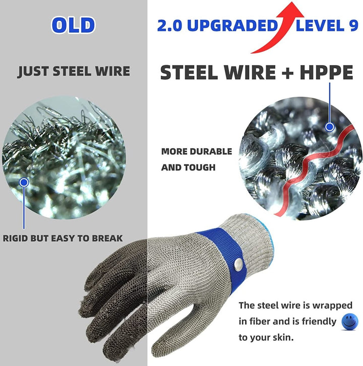 Gants polyvalents anti-coupure en acier inox pour cuisine, bricolage, jardinage. Protection essentielle.
