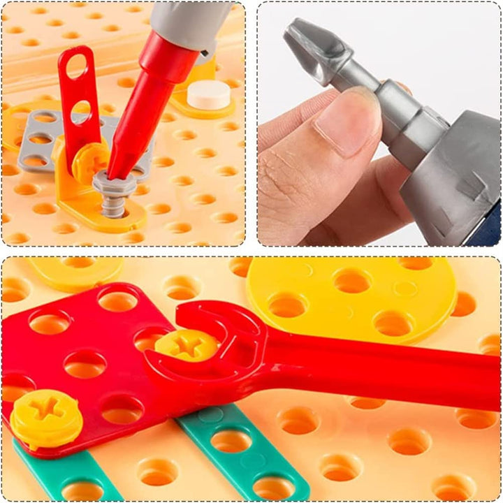 Apprentissage ludique avec ce kit de construction STEM pour enfants, inclut une perceuse sécurisée.