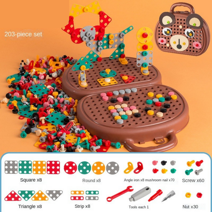 Kit STEM créatif pour enfants, jeu éducatif avec perceuse pour construire et développer les compétences.