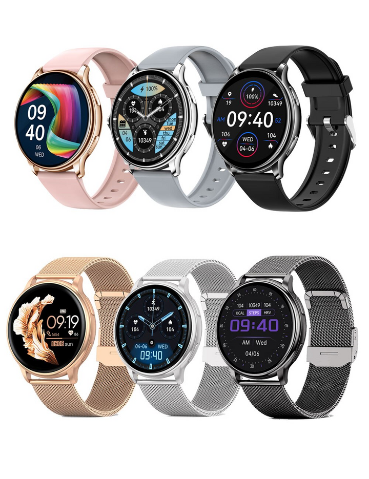 Montre SmartPulse Luxe sur poignet, affichage écran couleur lumineux, avec notifications Bluetooth.