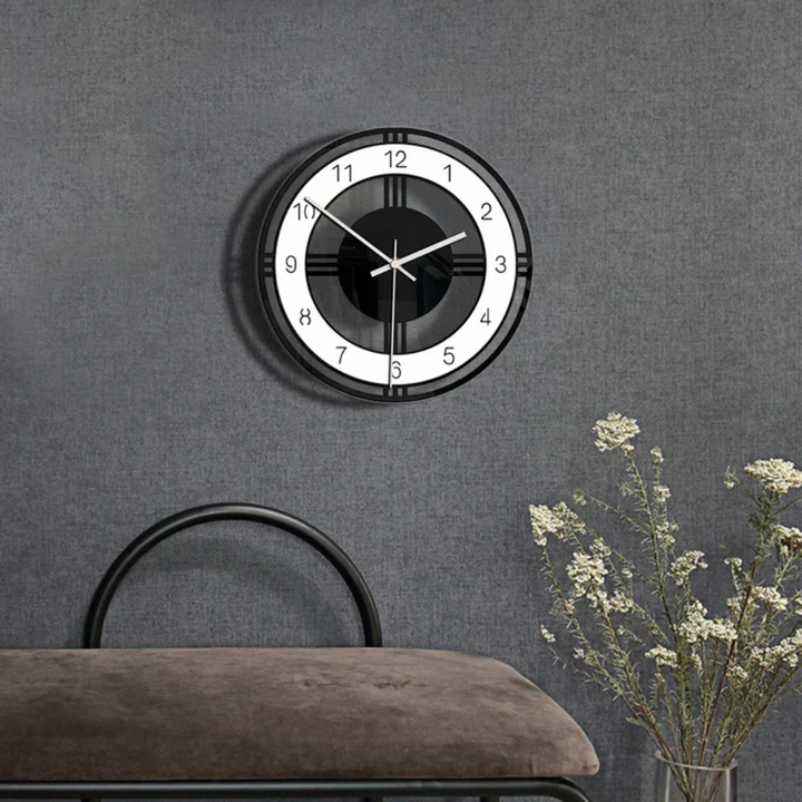 Horloge moderne silencieuse, grande taille, accessoire de décoration murale précis et esthétique.